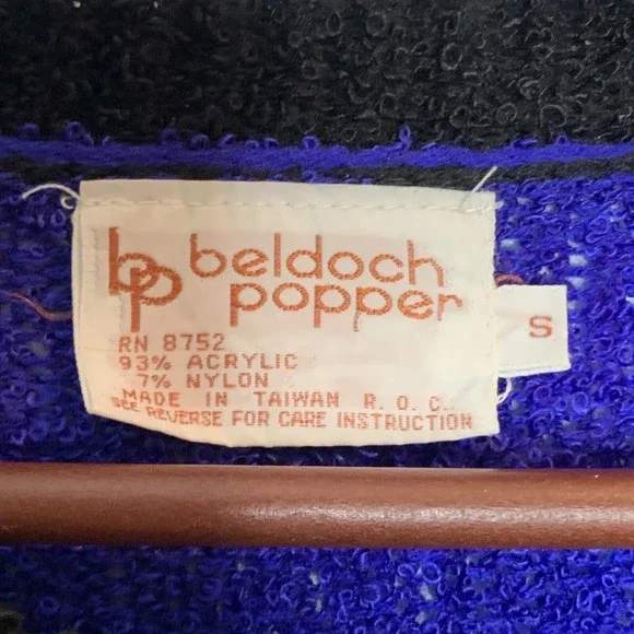 Vintage 1980s Deadstock Sweater BELDOCH POPPER Small Sleeveless Colorblock Cute - Picture 6 of 6